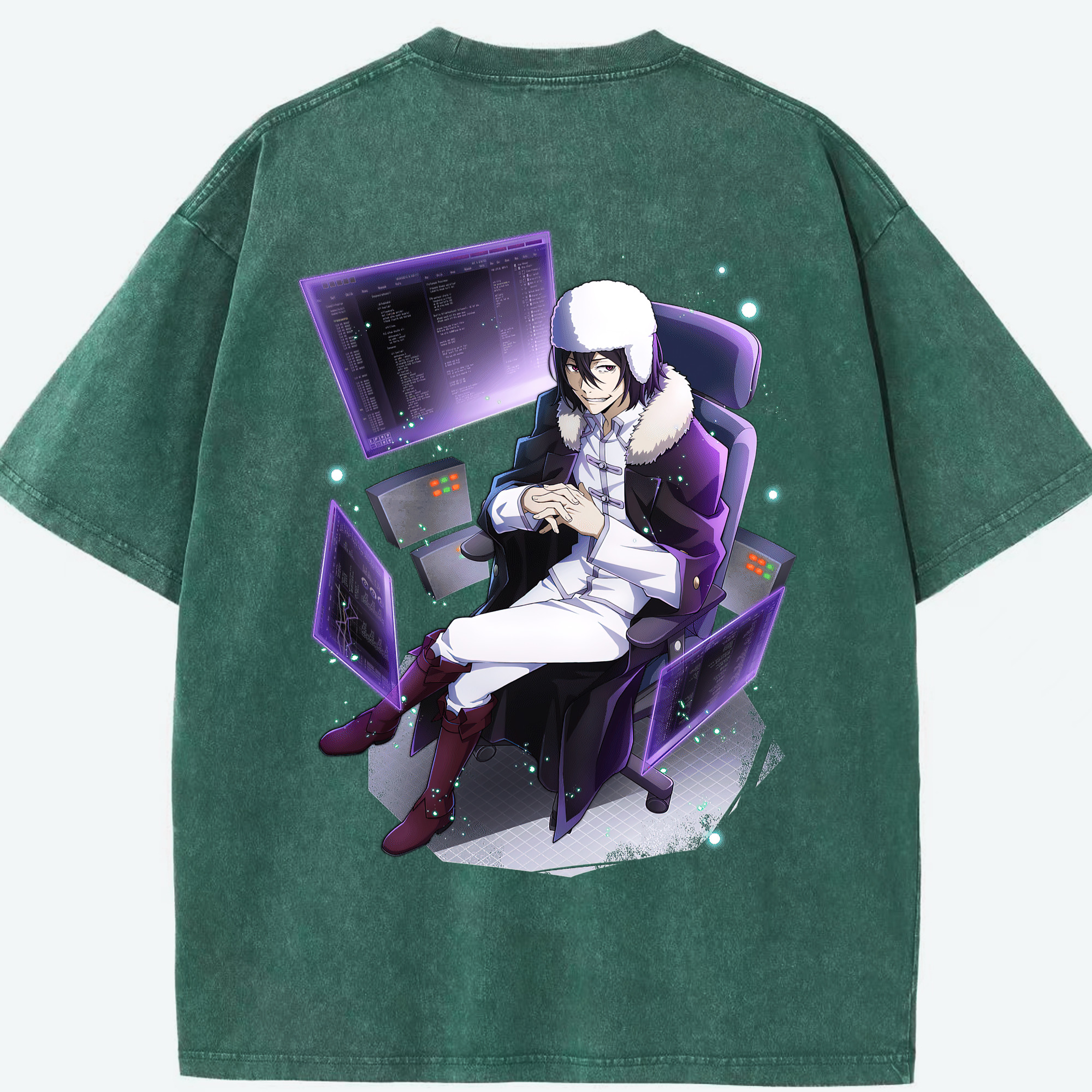 （画像用） 文豪ストレイドッグス Bungo Stray Dogs 綿100% ヴィンテージ風 半袖Tシャツ（背面プリント）